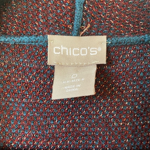 Chico’s Multicolor Mixed Print Open Front Thick Cardigan Size 0/Small - Picture 4 of 10